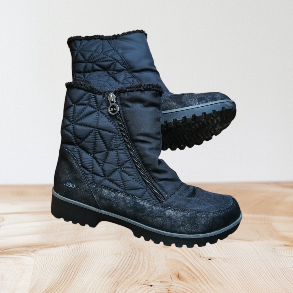 JBU Women's Black Quilted Winter Boots